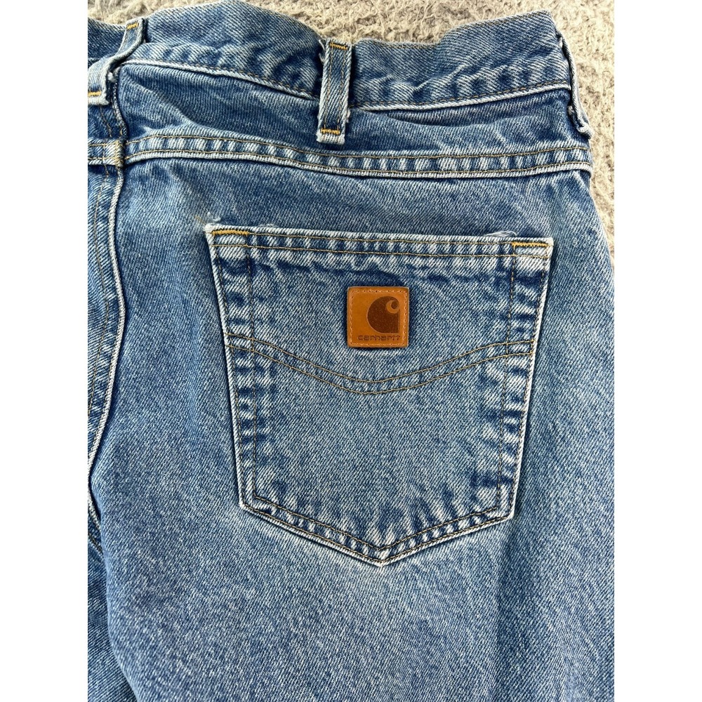 Carhartt Jeans Mens 32x31 Blue Relaxed Fit Straight Leg Medium Wash B17 DST READ